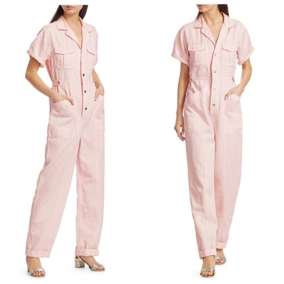 A.L.C. Petra Short-Sleeve Jumpsuit in Morganite Size 4